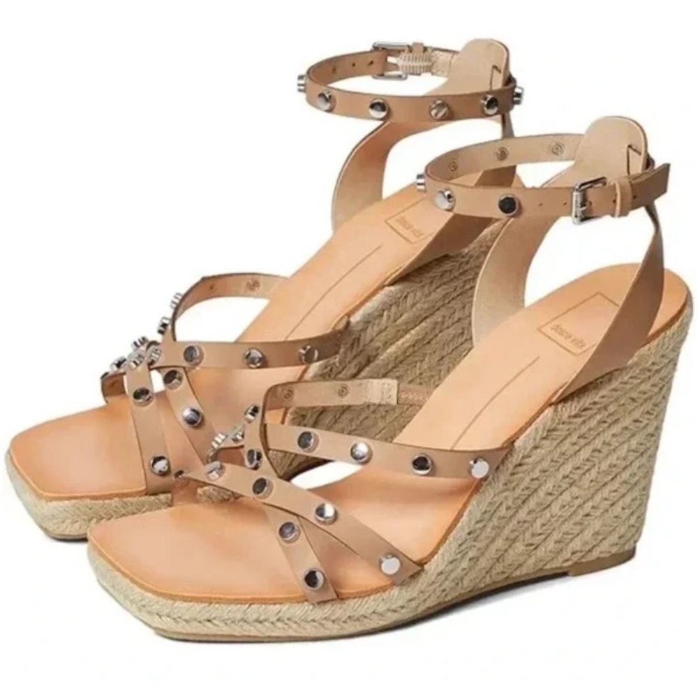 Dolce Vita Silver Studded Nude Wedge
